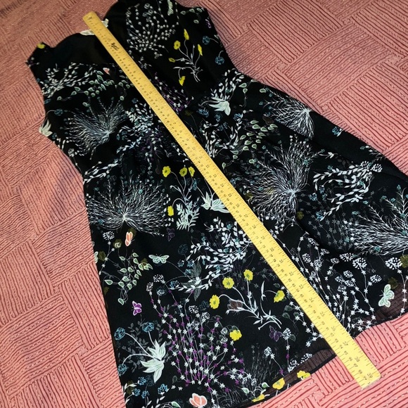 Women’s medium lined Black Floral Midi Dress - Picture 13 of 15